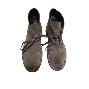 Clarks Men's Brown Suede Lace-Up Desert Boots Size 10.5